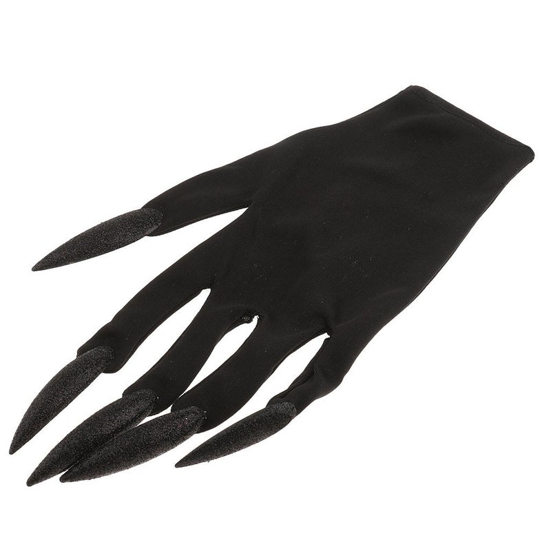 FRECI Halloween Gloves with Glitter Nails Performance Props Cosplay Costume Accessories Halloween Party Dress Supplies - Black - Image 5